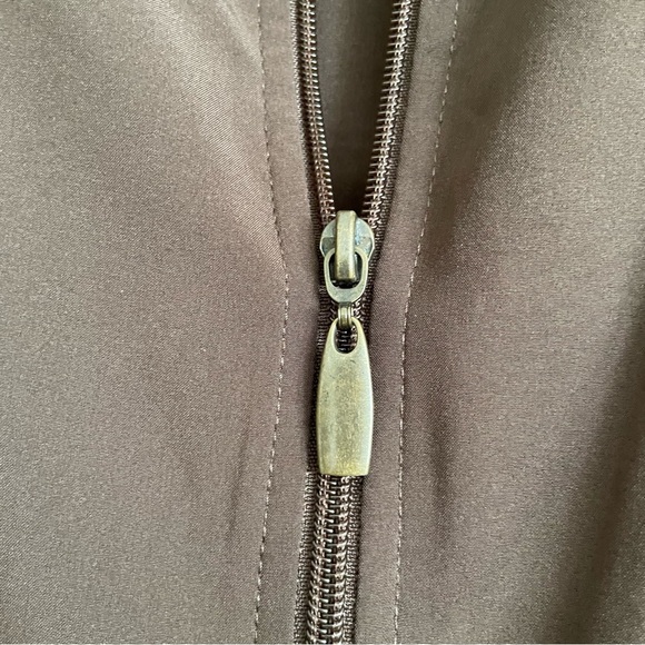 Allison Daley woman’s full zip Brown Jacket with Animal Print Collar size 14 - Picture 6 of 9